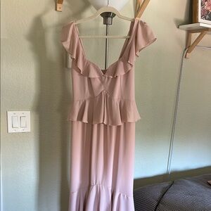 Show Me Your MuMu Pink Ruffled Tiered Maxi Dress